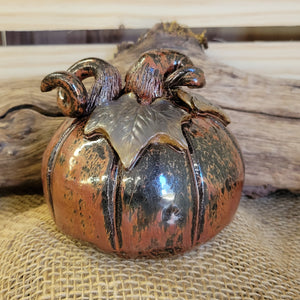 Ceramic pumpkin glazed with Autumnal colors